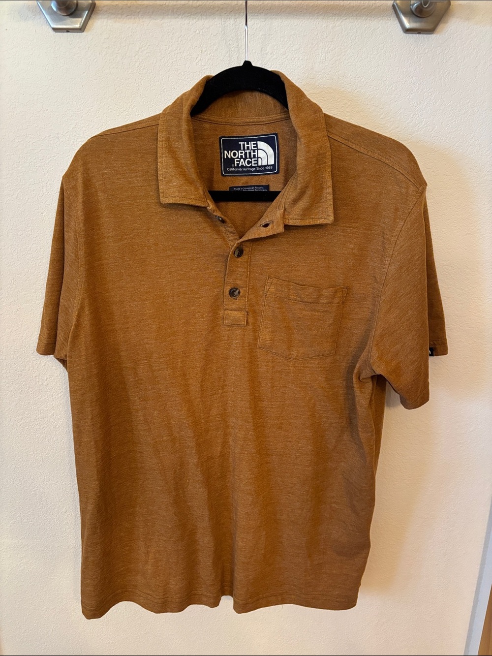 The North Face Men's Short-Sleeve Polo in Rust Brown